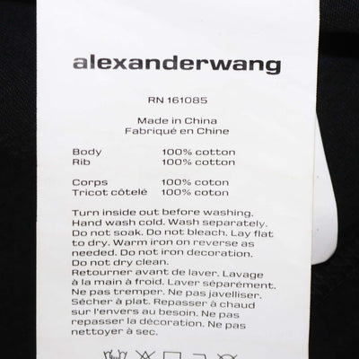 Alexander Wang.T Charcoal Glitter Cotton Puff Logo Crew Neck T-Shirt