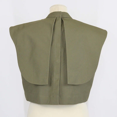 Anna + Maria Olive Drab Cotton Vestal Cropped Top