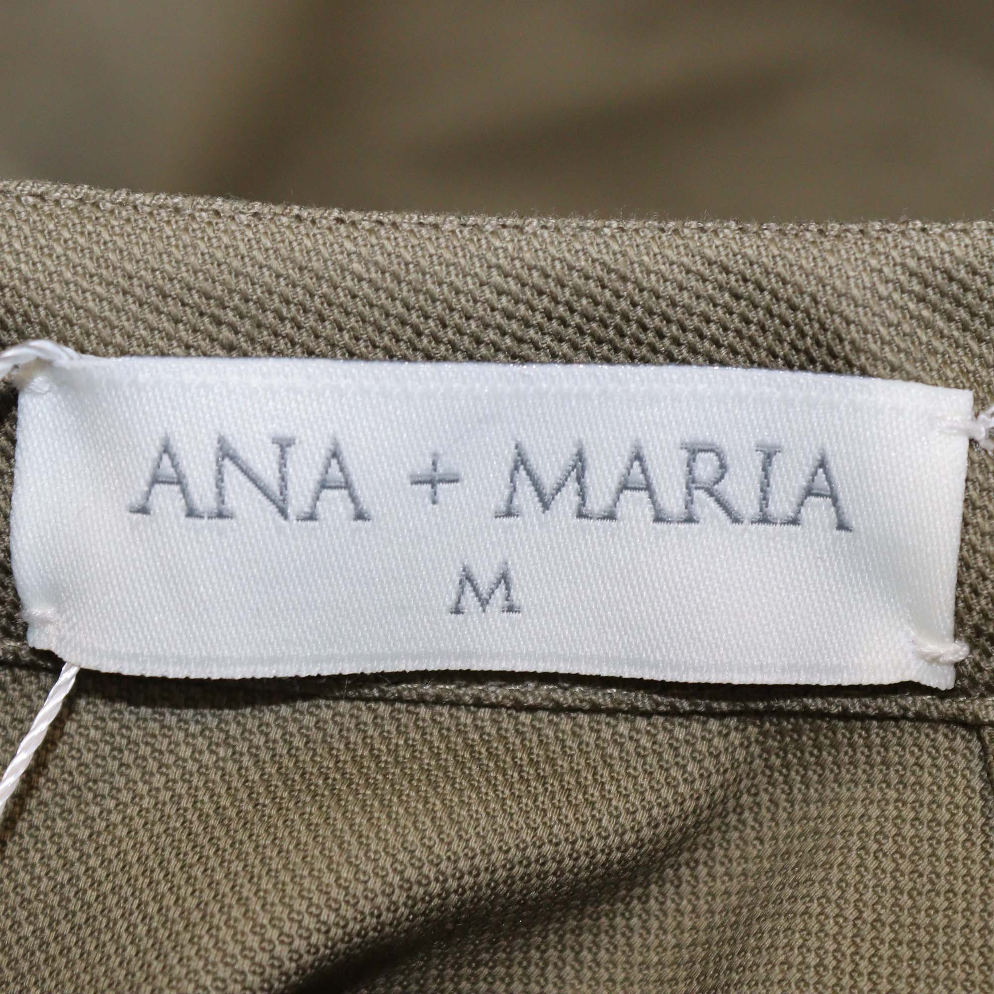 Anna + Maria Olive Drab Cotton Vestal Cropped Top