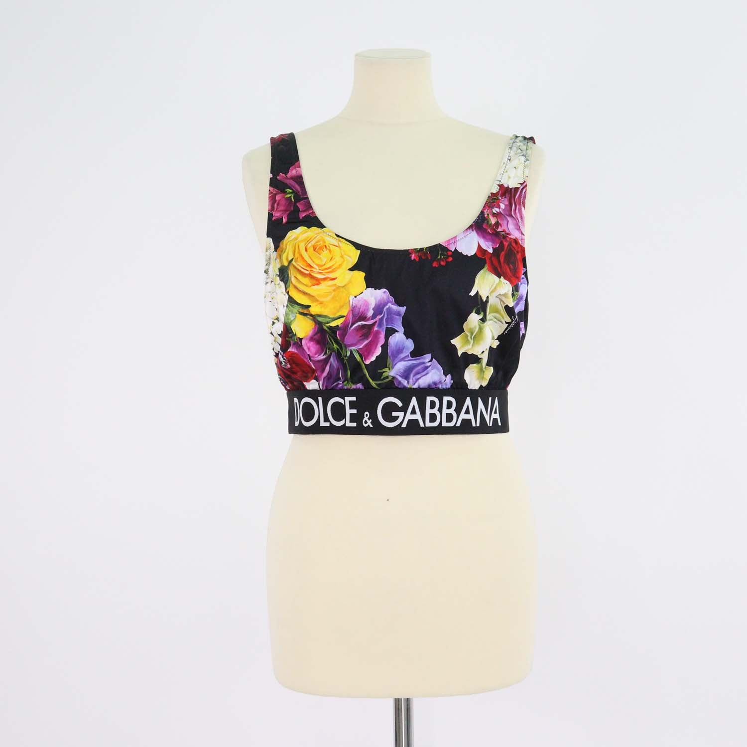 Dolce & Gabbana Multicolor Blend Viscose Floral Print Bralette