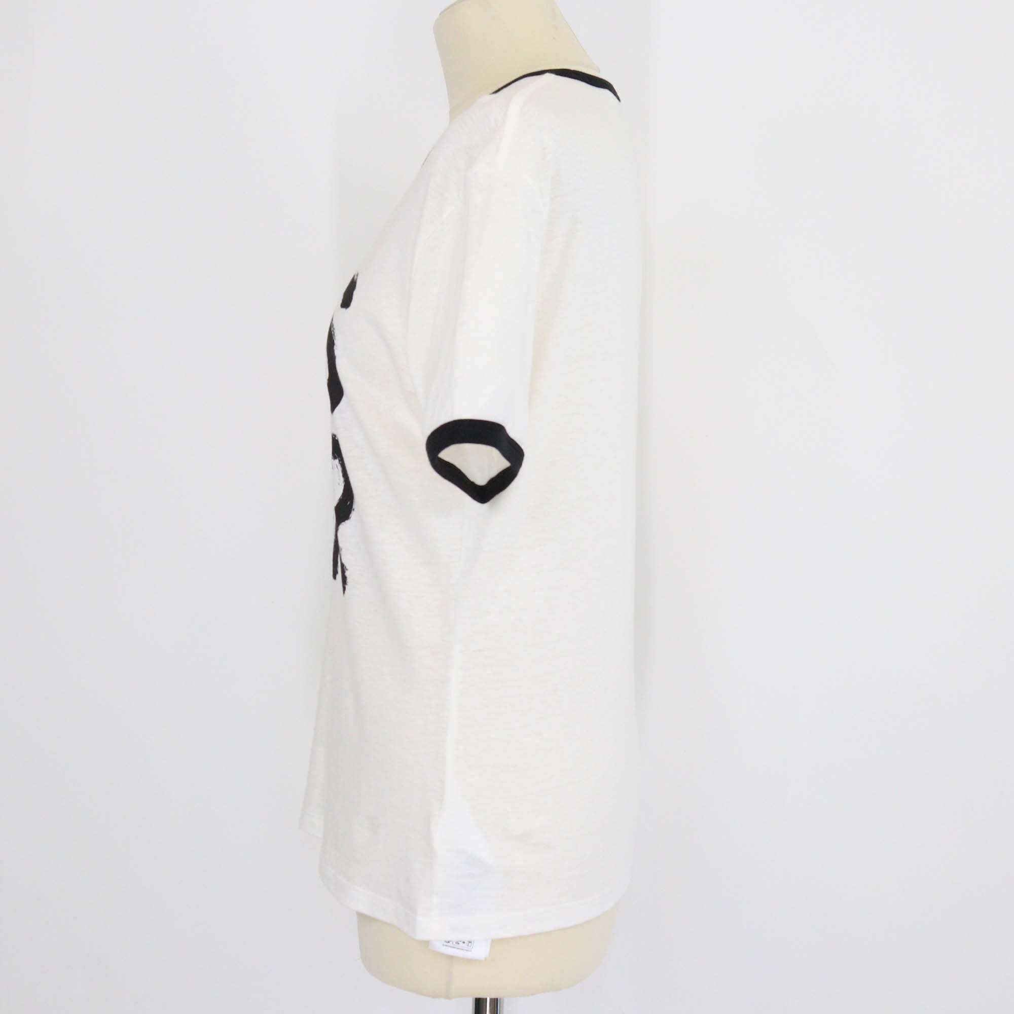 Christian Dior White/Black Cotton Miss Dior Print T-Shirt