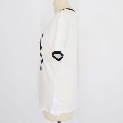 Christian Dior White/Black Cotton Miss Dior Print T-Shirt