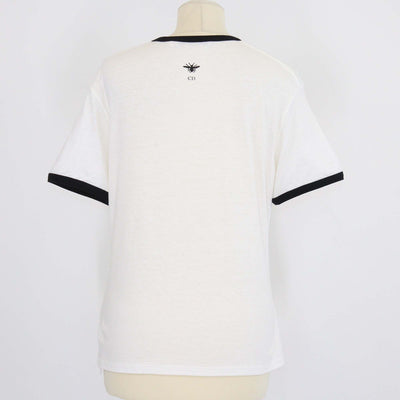 Christian Dior White/Black Cotton Miss Dior Print T-Shirt