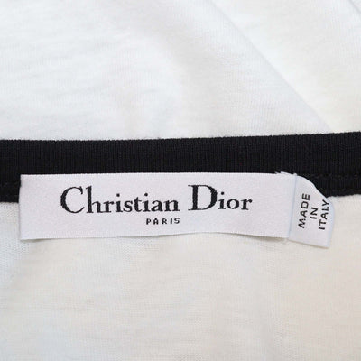 Christian Dior White/Black Cotton Miss Dior Print T-Shirt