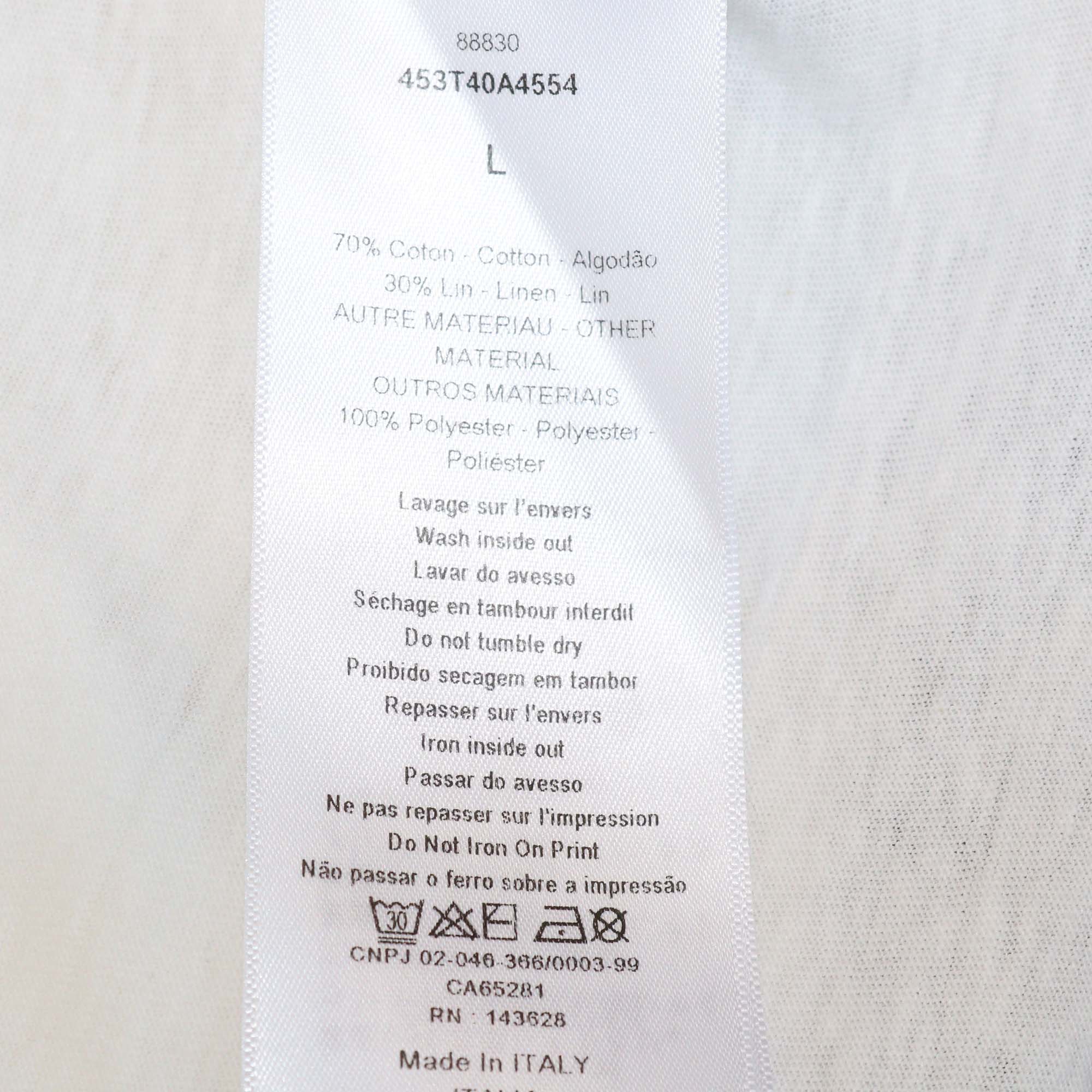 Christian Dior White/Black Cotton Miss Dior Print T-Shirt