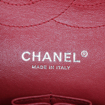 Chanel Dark Red Quilted Caviar Leather Jumbo Classic Double Flap Bag