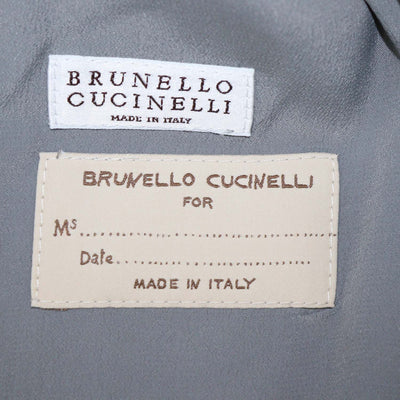 Brunello Cucinelli Grey/Blue Linen Striped Double Breasted Sleeveless Blazer