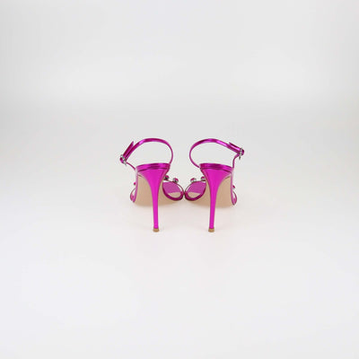 Gianvito Rossi Magenta Crystal Embellished Ribbon Candy Sandals Womens Gianvito Rossi 