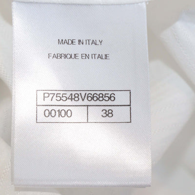 Chanel White Cotton Neck Tie Long Sleeve Tunic Top