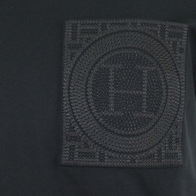 Hermes Black Cotton Droit Poche Brodee Crew Neck T-Shirt