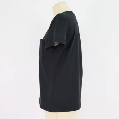 Hermes Black Cotton Droit Poche Brodee Crew Neck T-Shirt