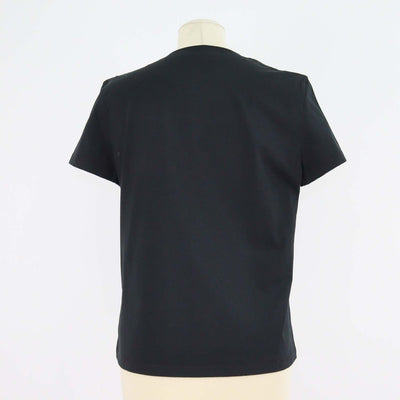 Hermes Black Cotton Droit Poche Brodee Crew Neck T-Shirt