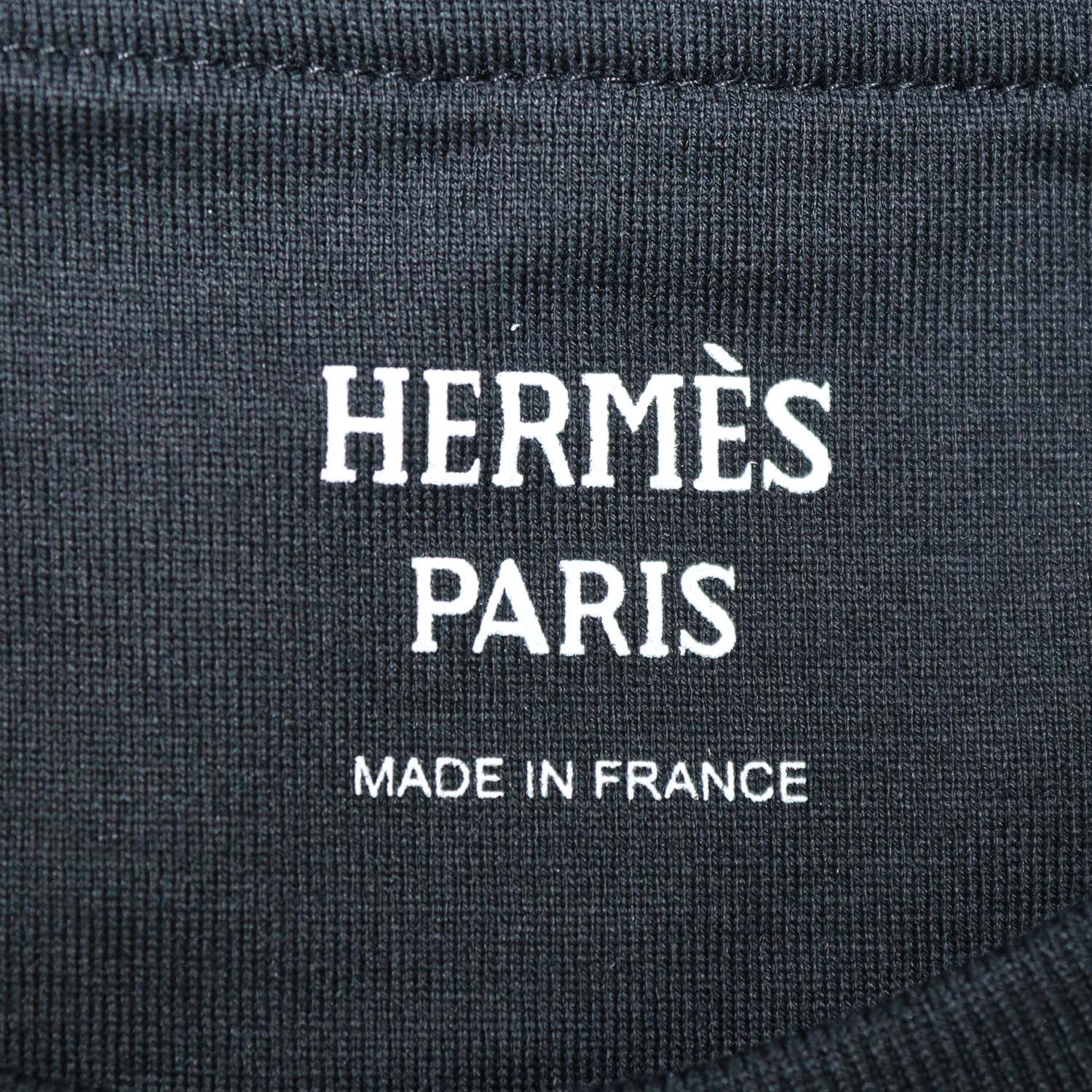 Hermes Black Cotton Droit Poche Brodee Crew Neck T-Shirt