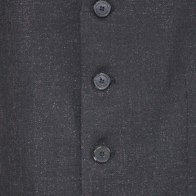 Karl Lagerfeld Metallic Black Blend Viscose Vest Blazer