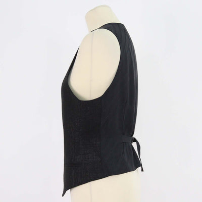 Karl Lagerfeld Metallic Black Blend Viscose Vest Blazer