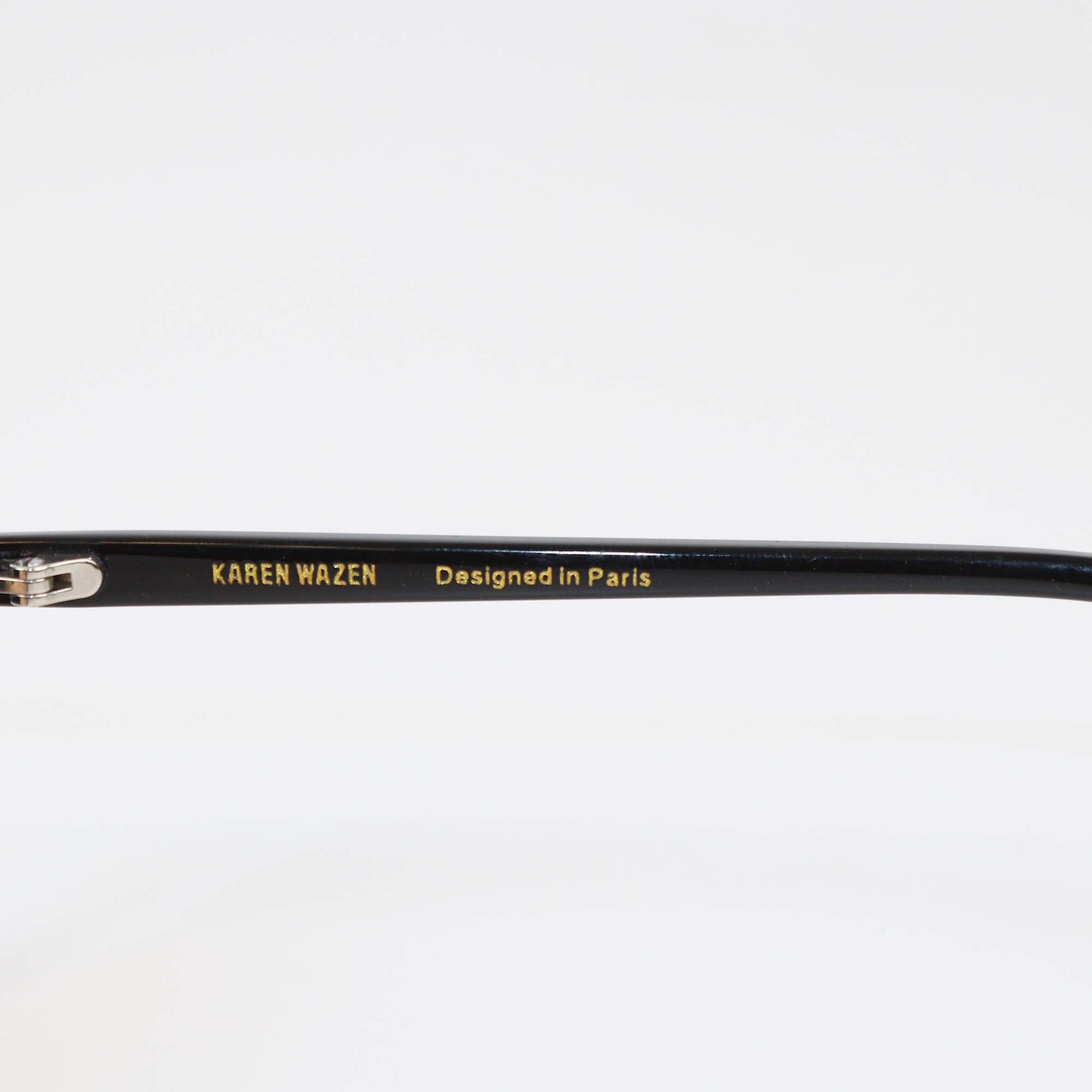 Karen Wazen Orange/Black Acetate Noor Oval Sunglasses