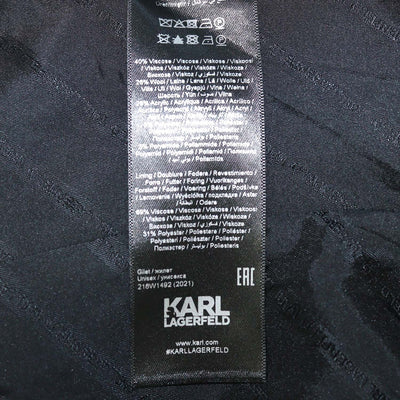 Karl Lagerfeld Metallic Black Blend Viscose Vest Blazer