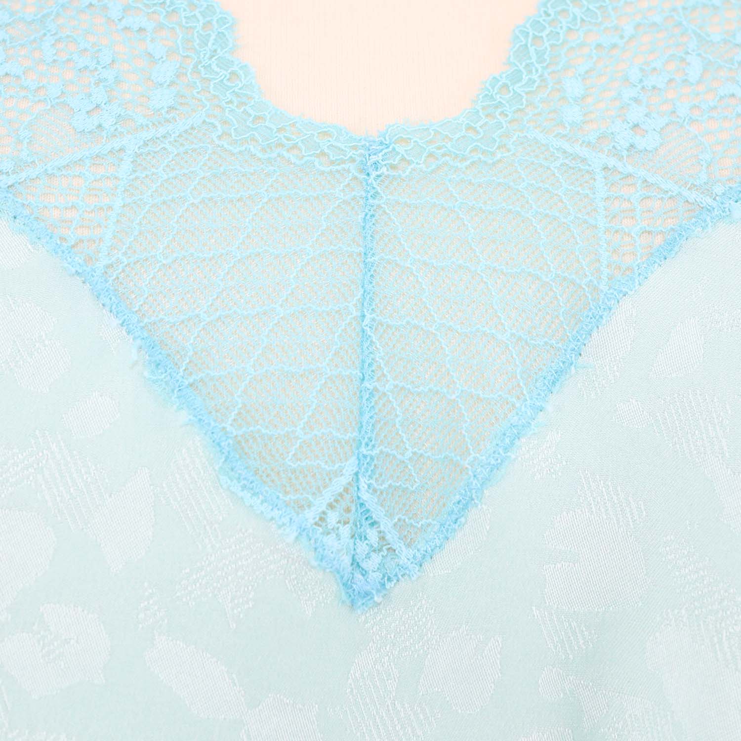 Zadig & Voltaire Green/Blue Silk Lace Trimmed Christy Camisole Top
