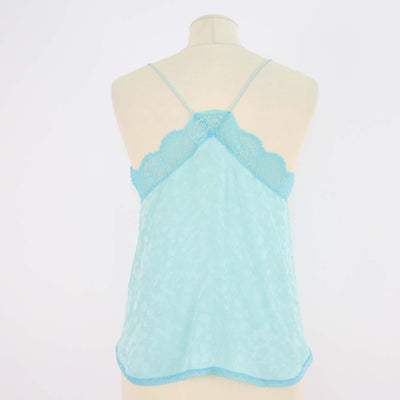 Zadig & Voltaire Green/Blue Silk Lace Trimmed Christy Camisole Top
