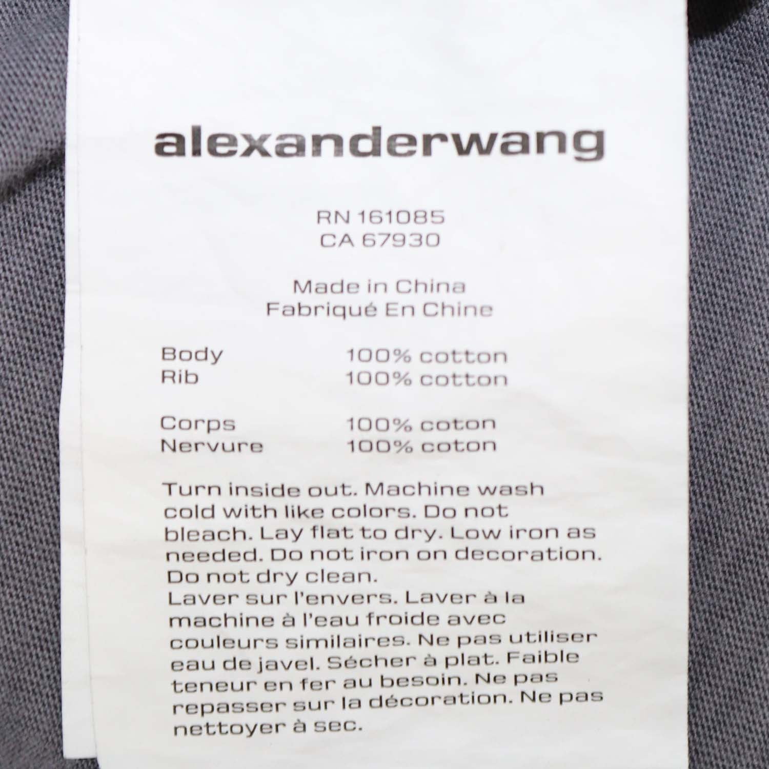 Alexander Wang.T Grey Cotton Washed Crew Neck T-Shirt