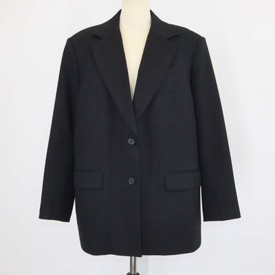 Alo Black Blend Fabric Single Breasted First Class Blazer