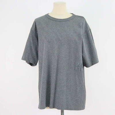 Alexander Wang.T Grey Glitter Cotton Puff Logo Crew Neck T-Shirt