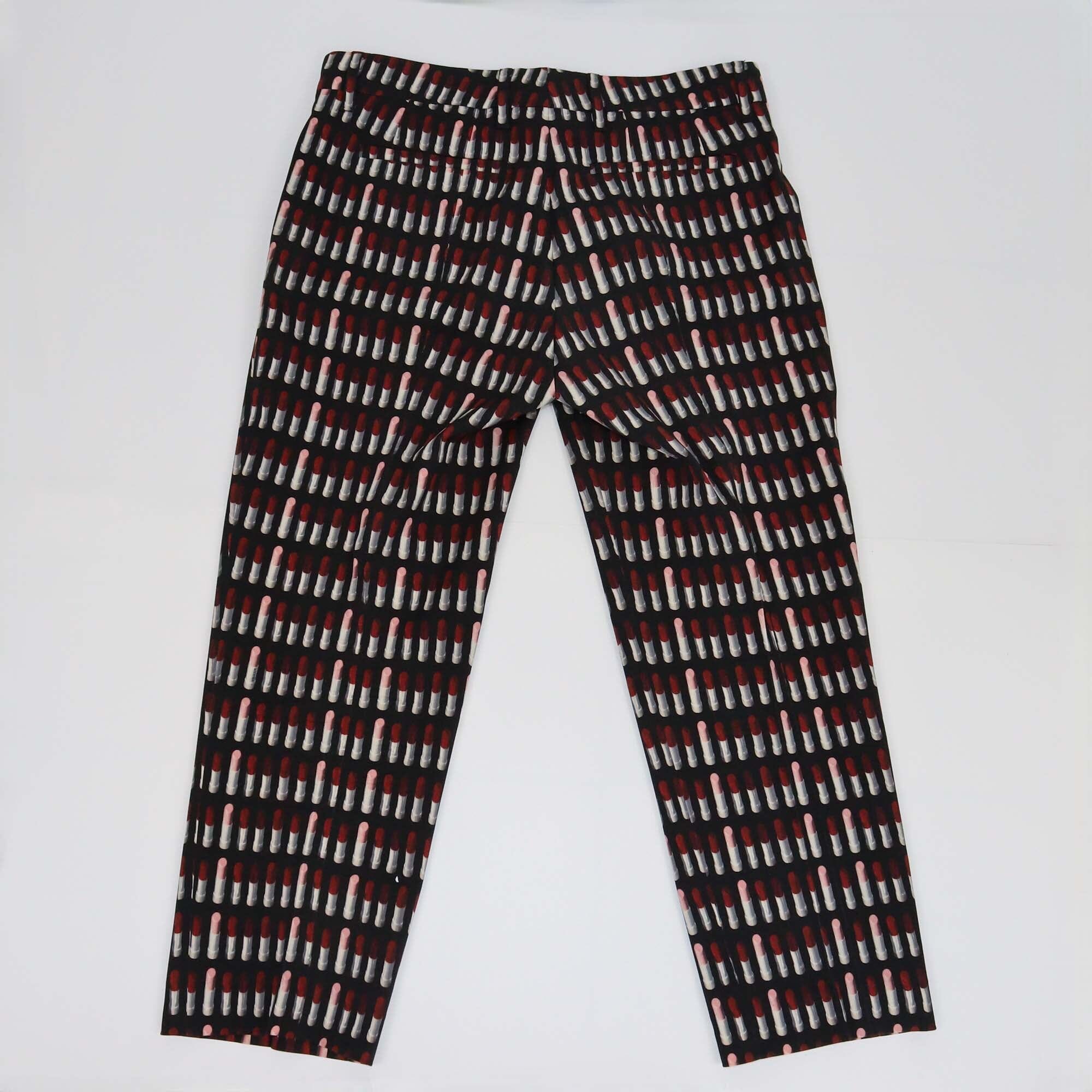 Prada Multicolor Lipstick Printed Trouser Womens Prada 