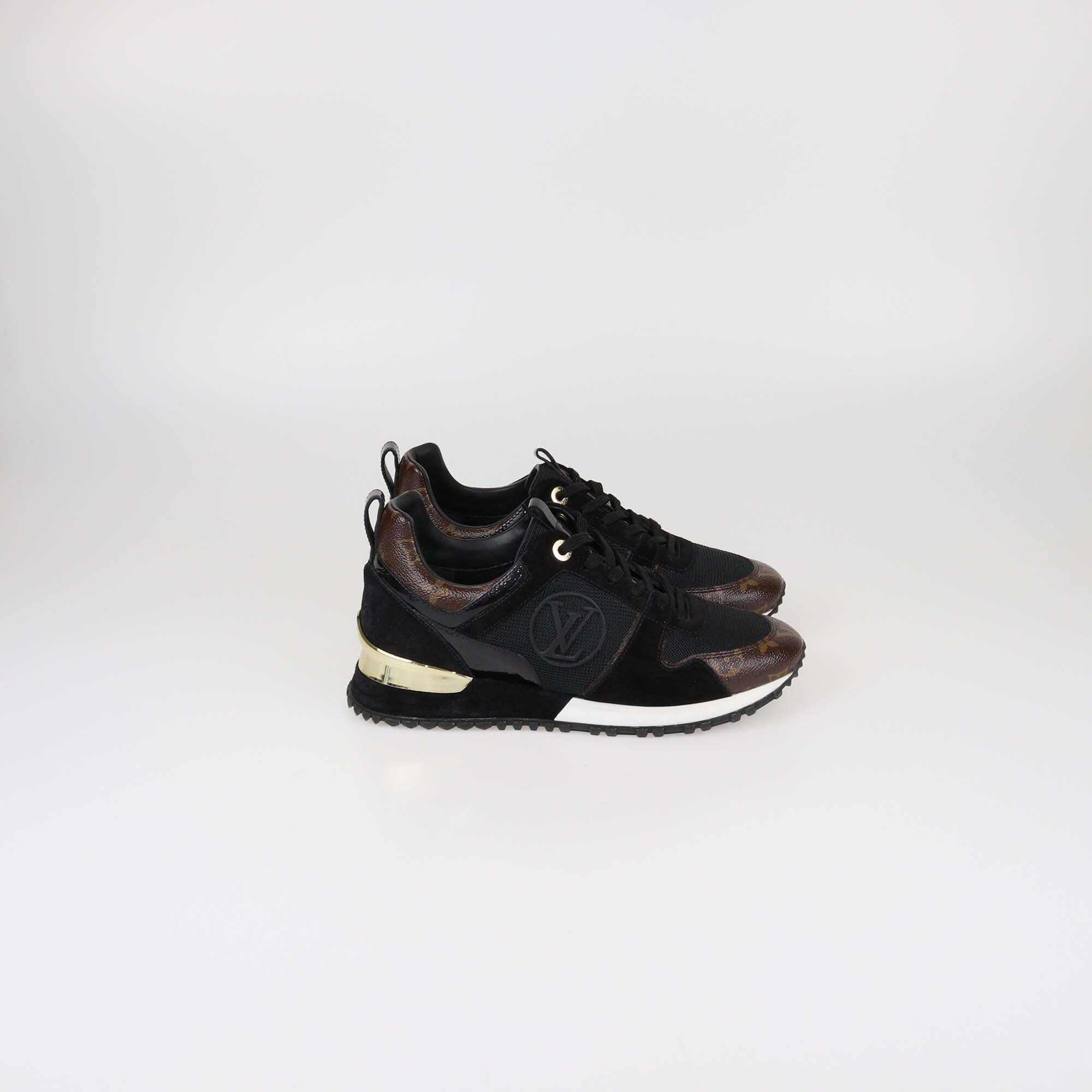 Louis Vuitton Black Monogram Run Away Sneakers Womens Louis Vuitton 