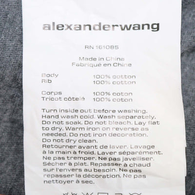 Alexander Wang.T Grey Glitter Cotton Puff Logo Crew Neck T-Shirt