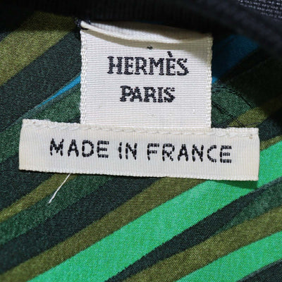 Hermes Green/Black Silk and Cotton Printed Crew Neck Shirt