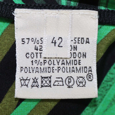 Hermes Green/Black Silk and Cotton Printed Crew Neck Shirt