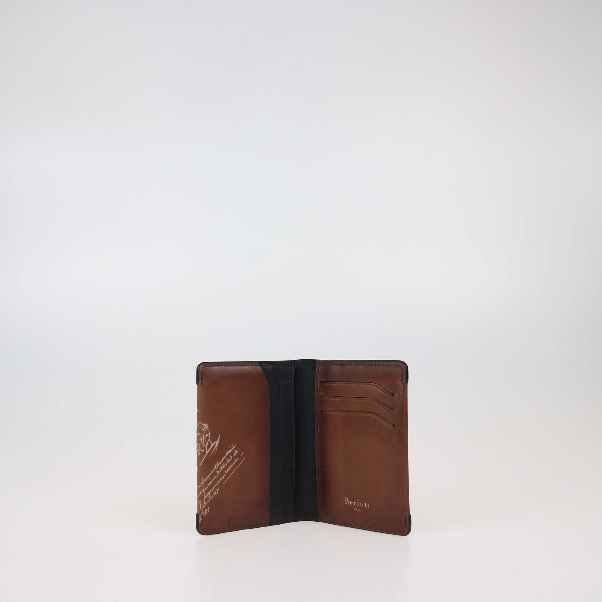 Berluti Browm Ombre Leather Makore Scritto Compact Bifold Wallet