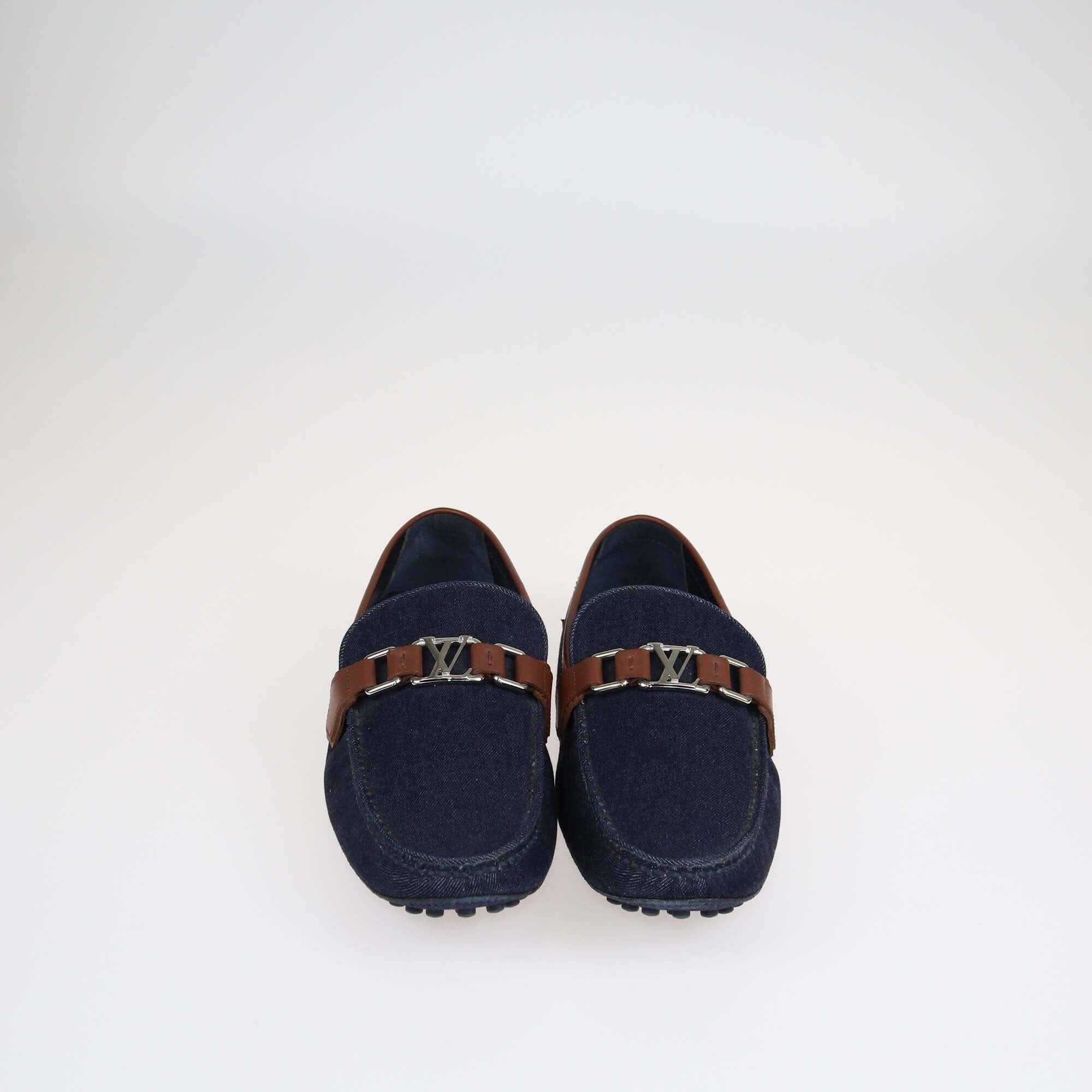 Louis Vuitton Dark Blue/Brown Hockenheim Loafers Shoes Louis Vuitton 