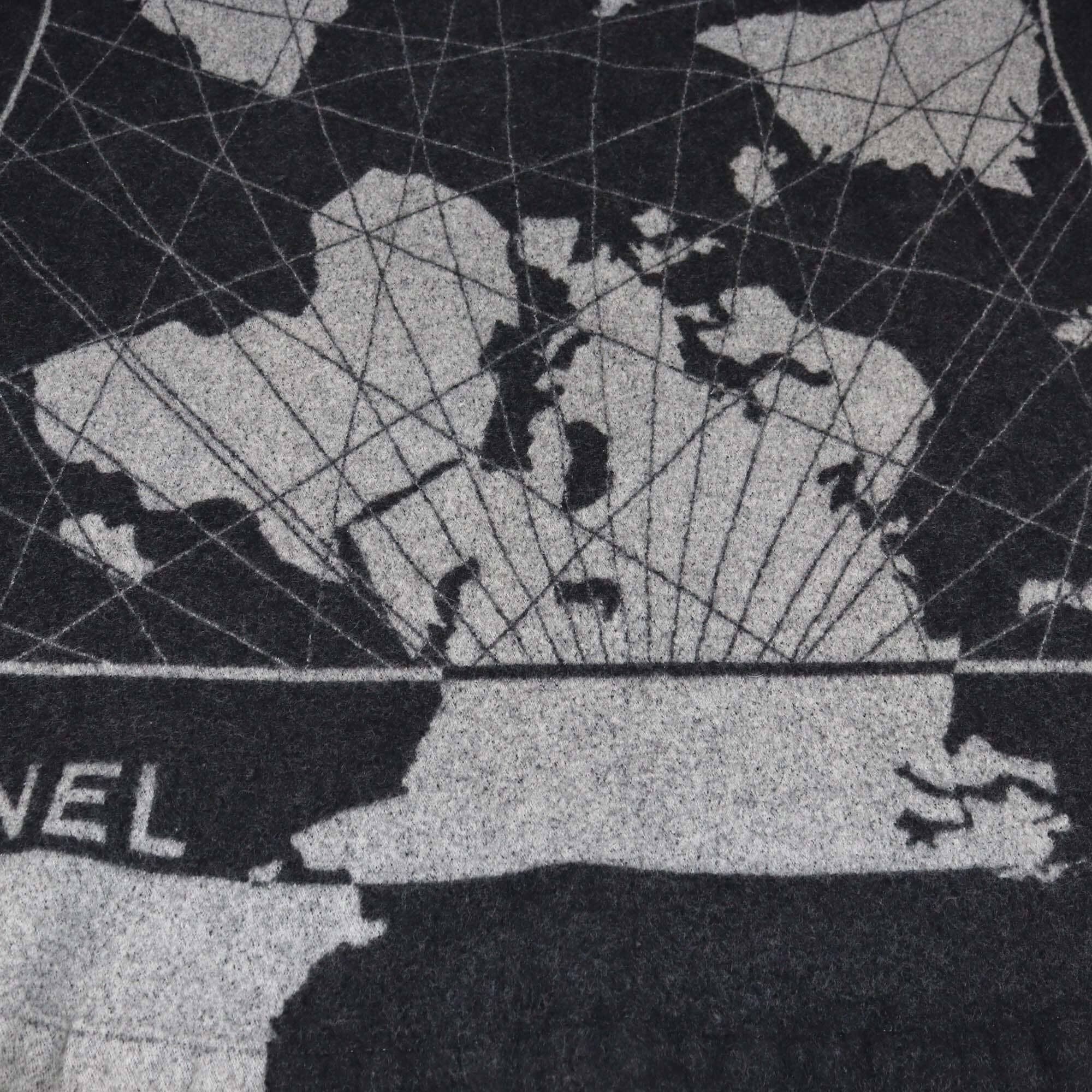 Chanel Black/Grey World Traveler Throw Blanket Womens Chanel 