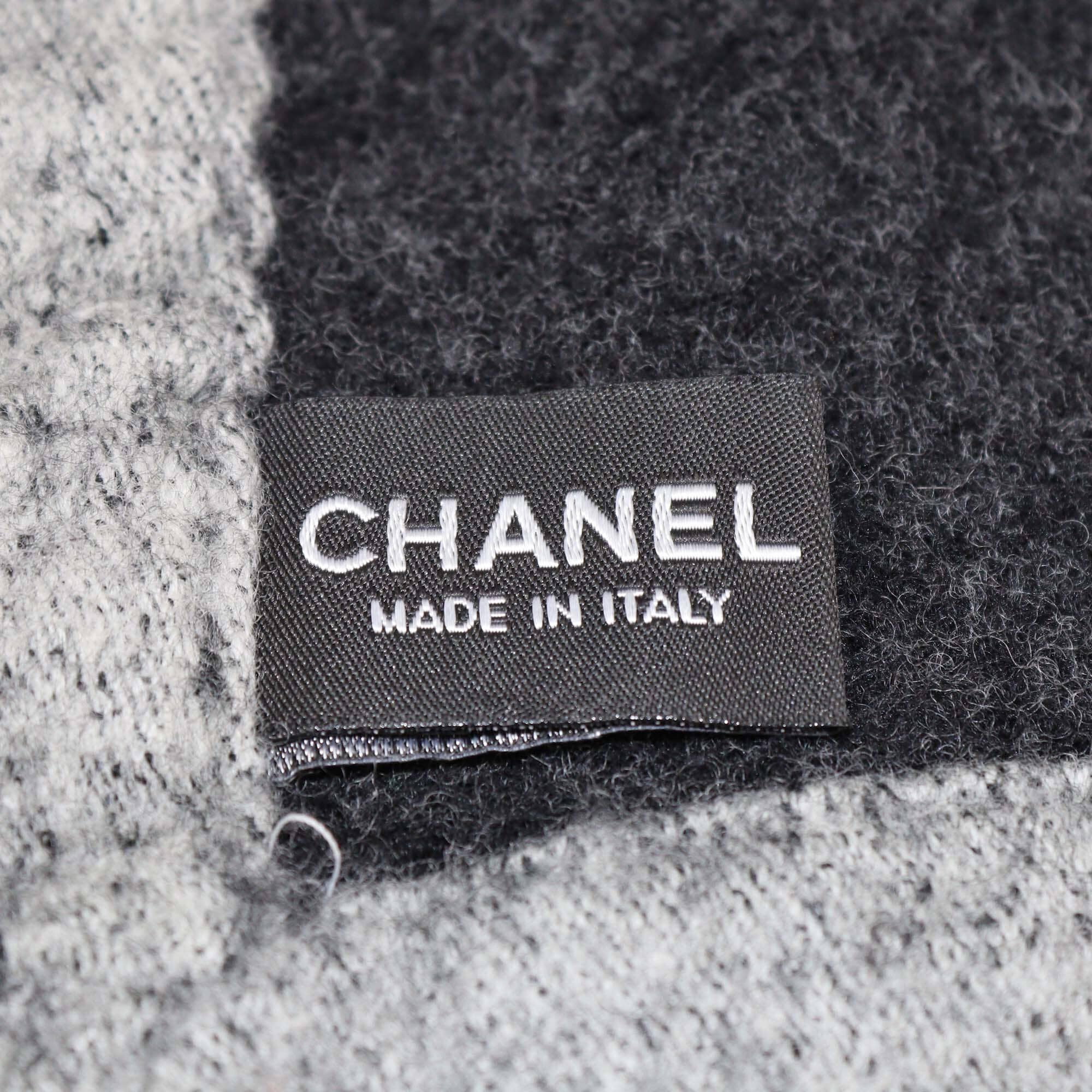 Chanel Black/Grey World Traveler Throw Blanket Womens Chanel 