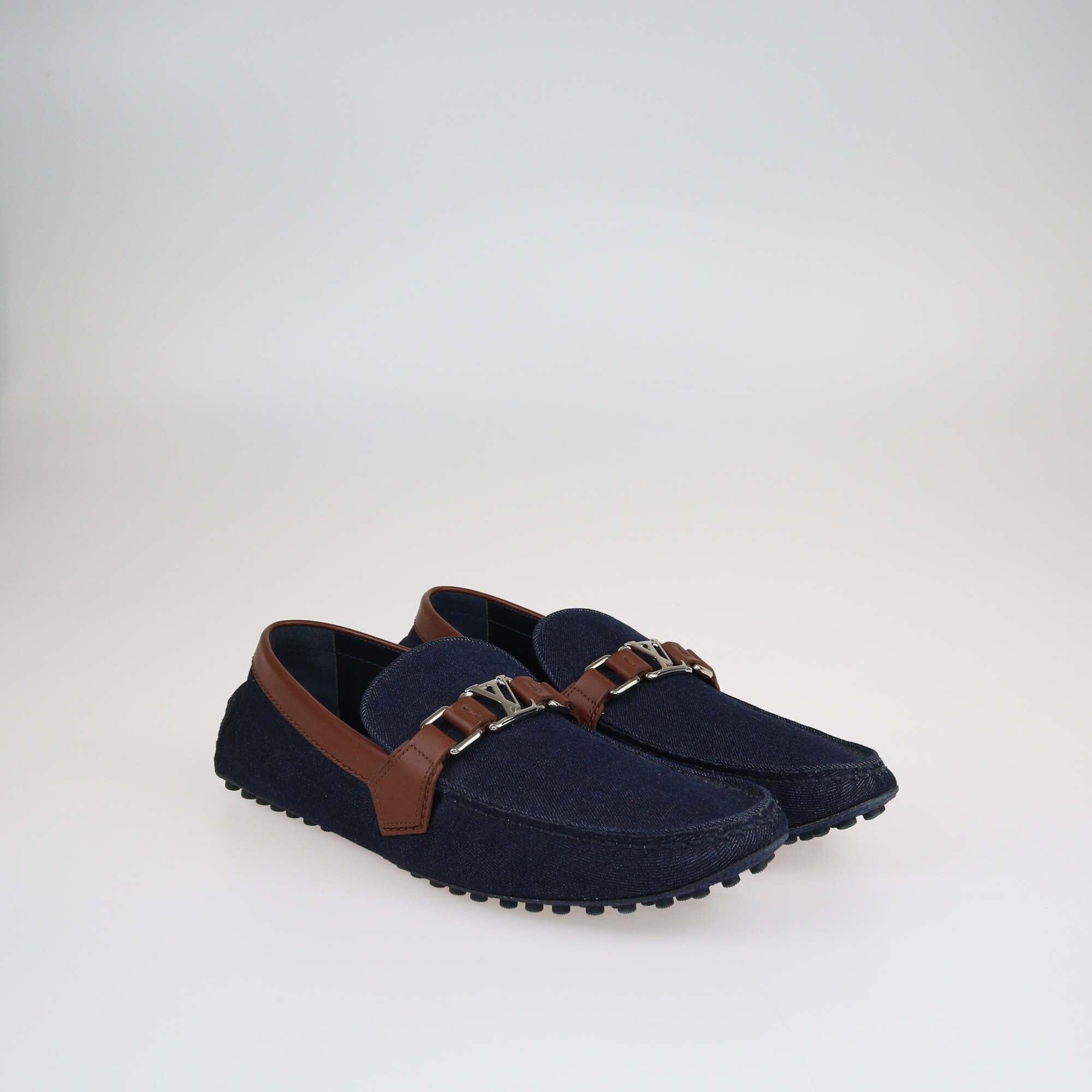 Louis Vuitton Dark Blue/Brown Hockenheim Loafers Shoes Louis Vuitton 