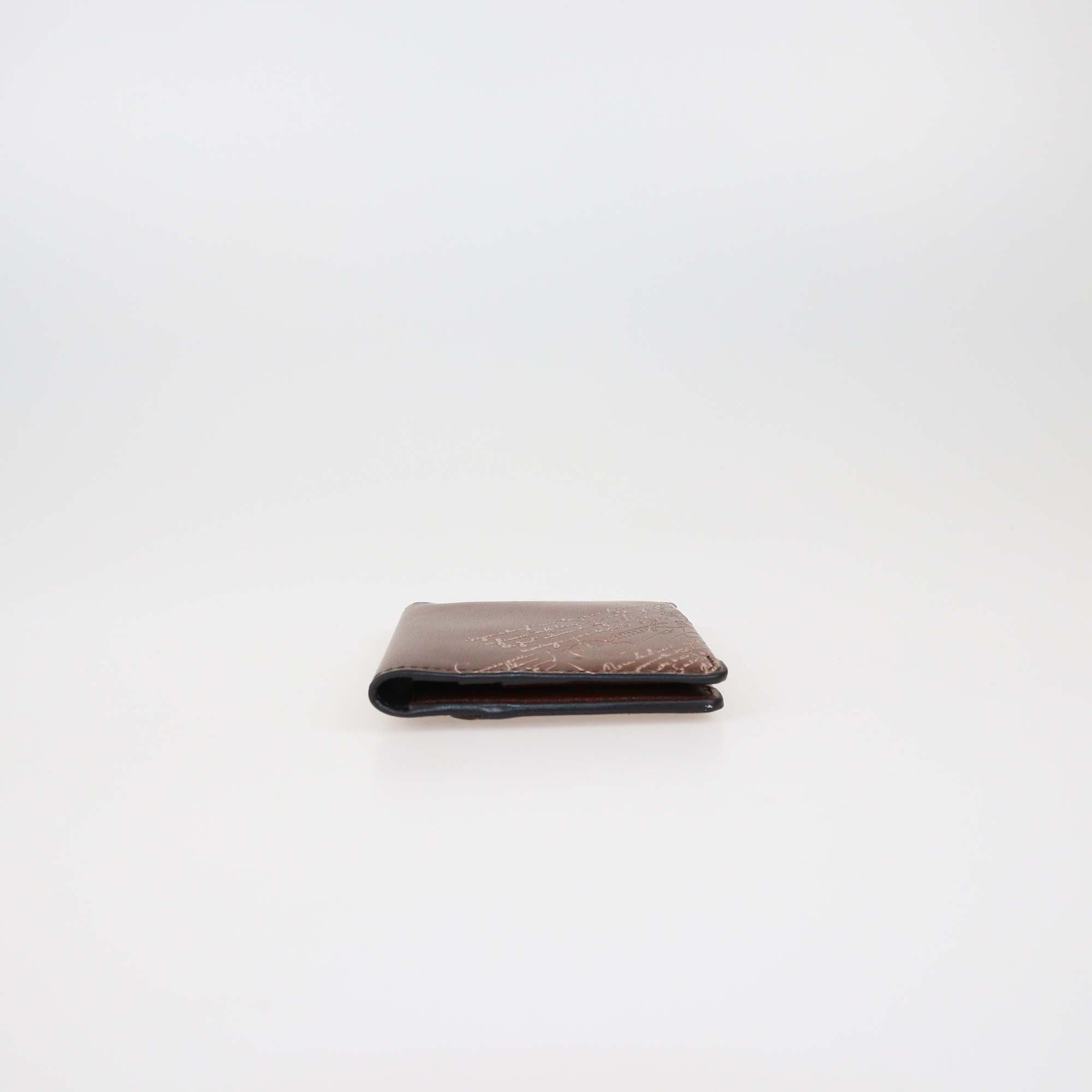 Berluti Browm Ombre Leather Makore Scritto Compact Bifold Wallet