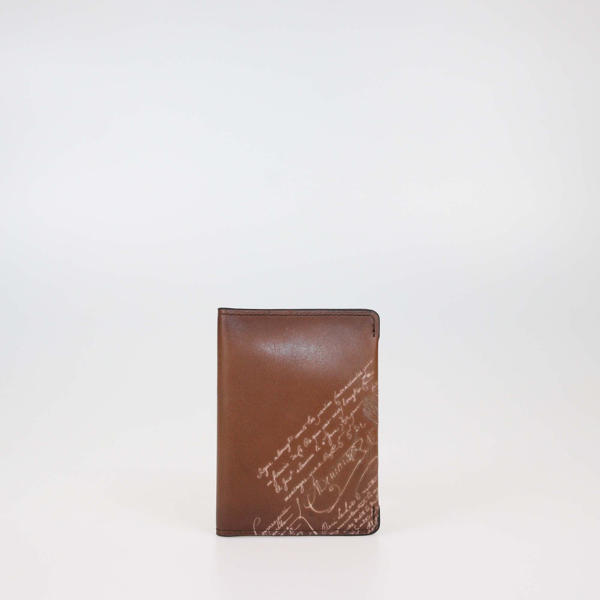 Berluti Browm Ombre Leather Makore Scritto Compact Bifold Wallet