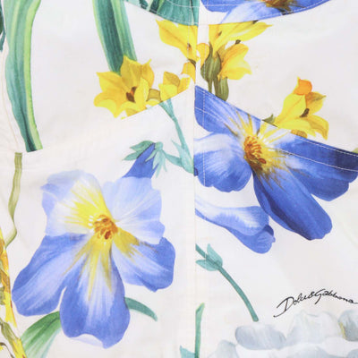 Dolce & Gabbana Multicolor Cotton Floral Print Puff Crop Top