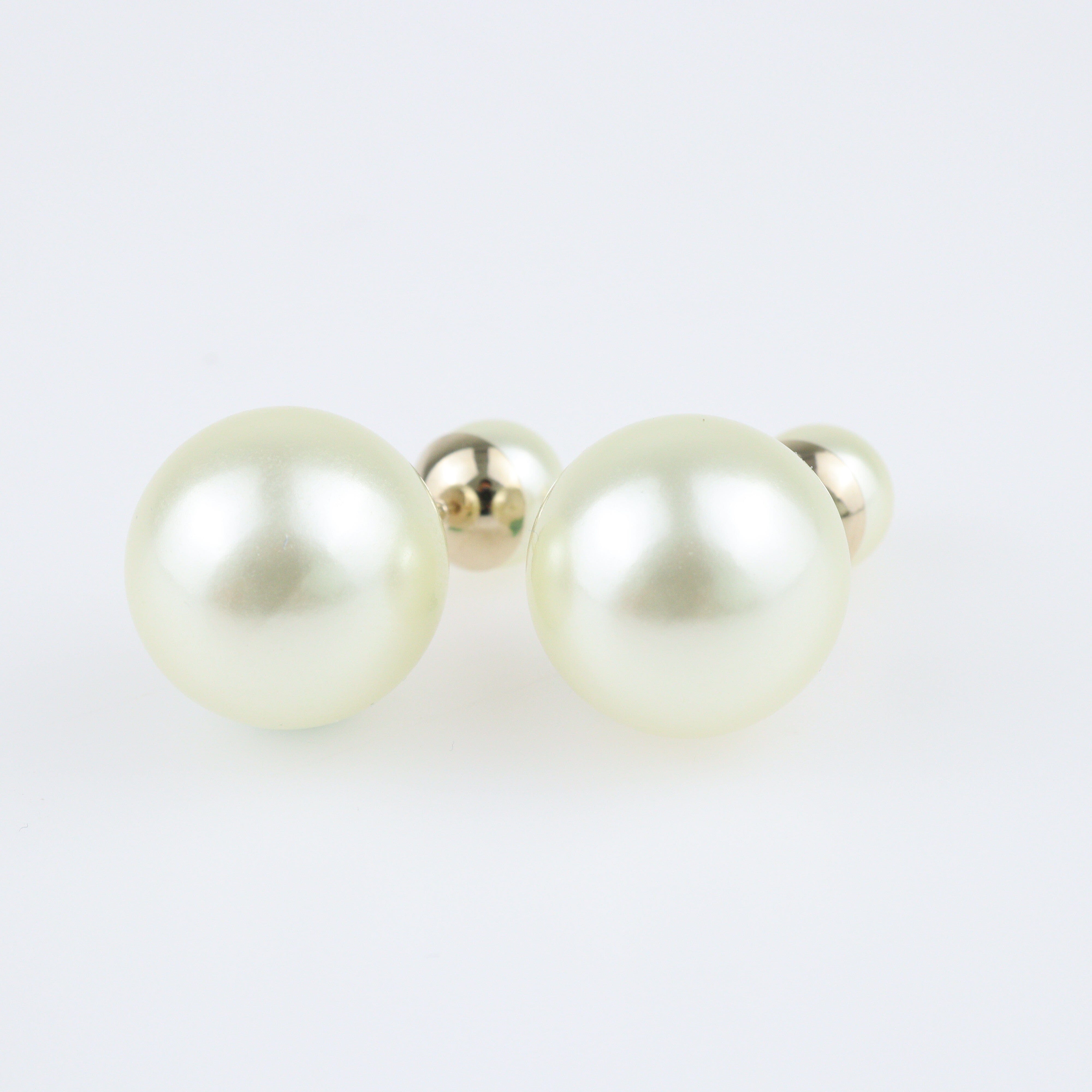 Tribales Faux Pearl Gold Plated Stud Earrings Jewellery Dior 