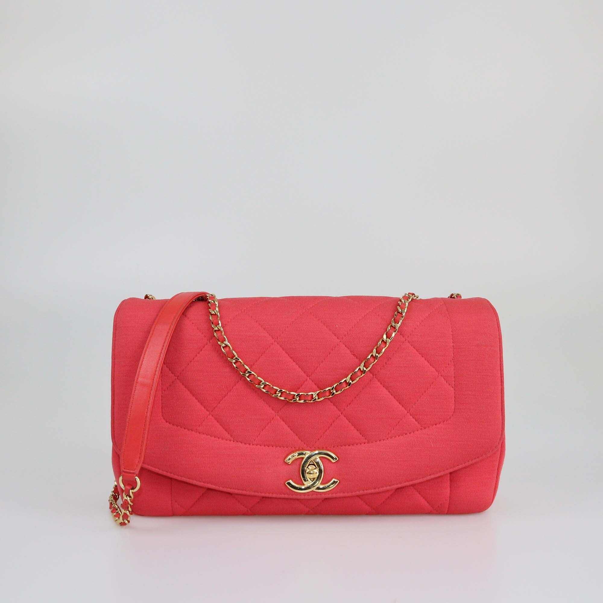 Chanel Blush Pink Quilted Jersey Diana Flap Bag Womens Chanel 