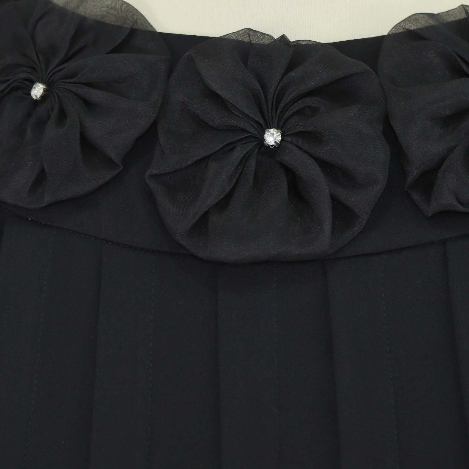 Alice+Olivia Black Silk Sleeveless Pleated Swing Tunic Top