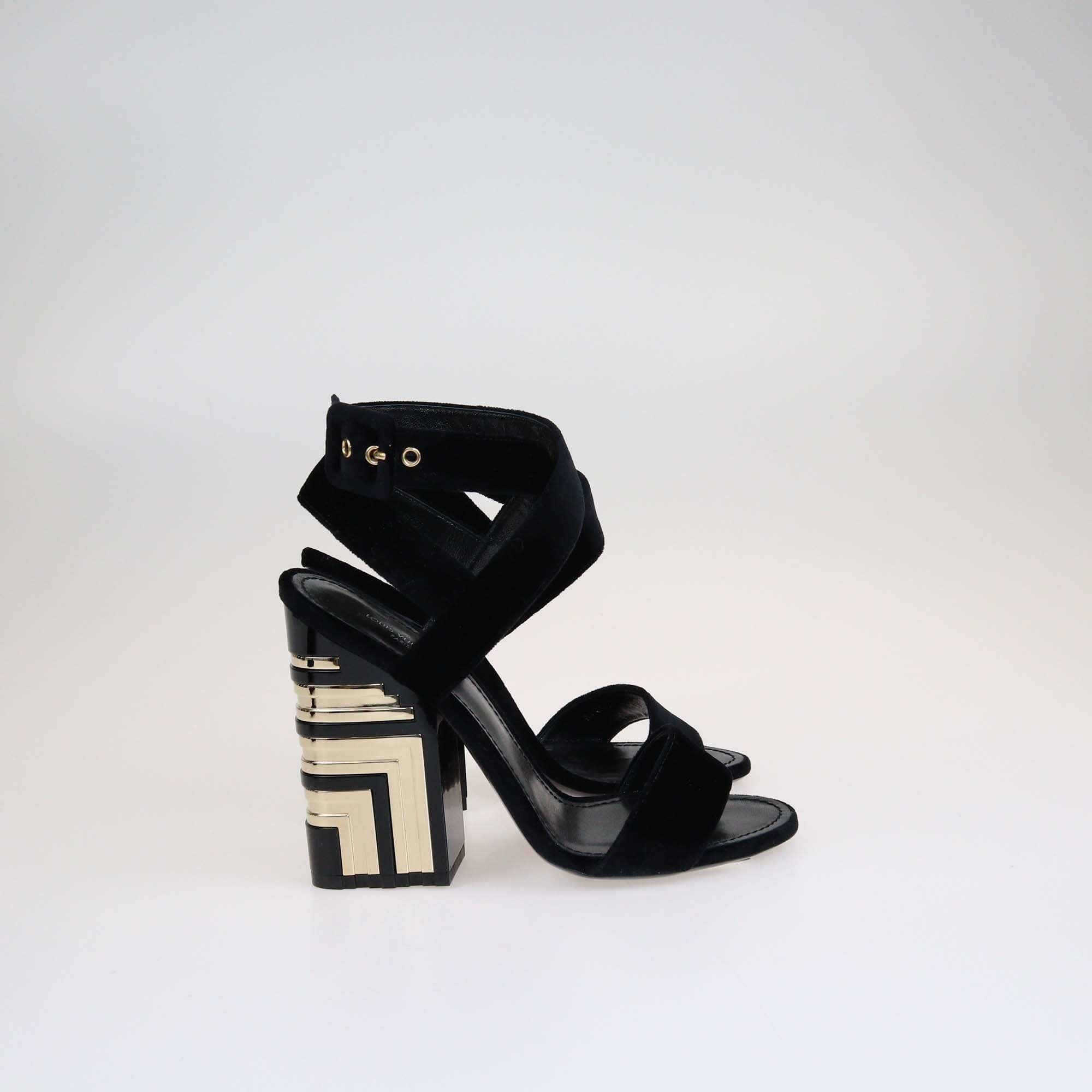 Louis Vuitton Black Ankle Wrap Sandals Shoes Louis Vuitton 