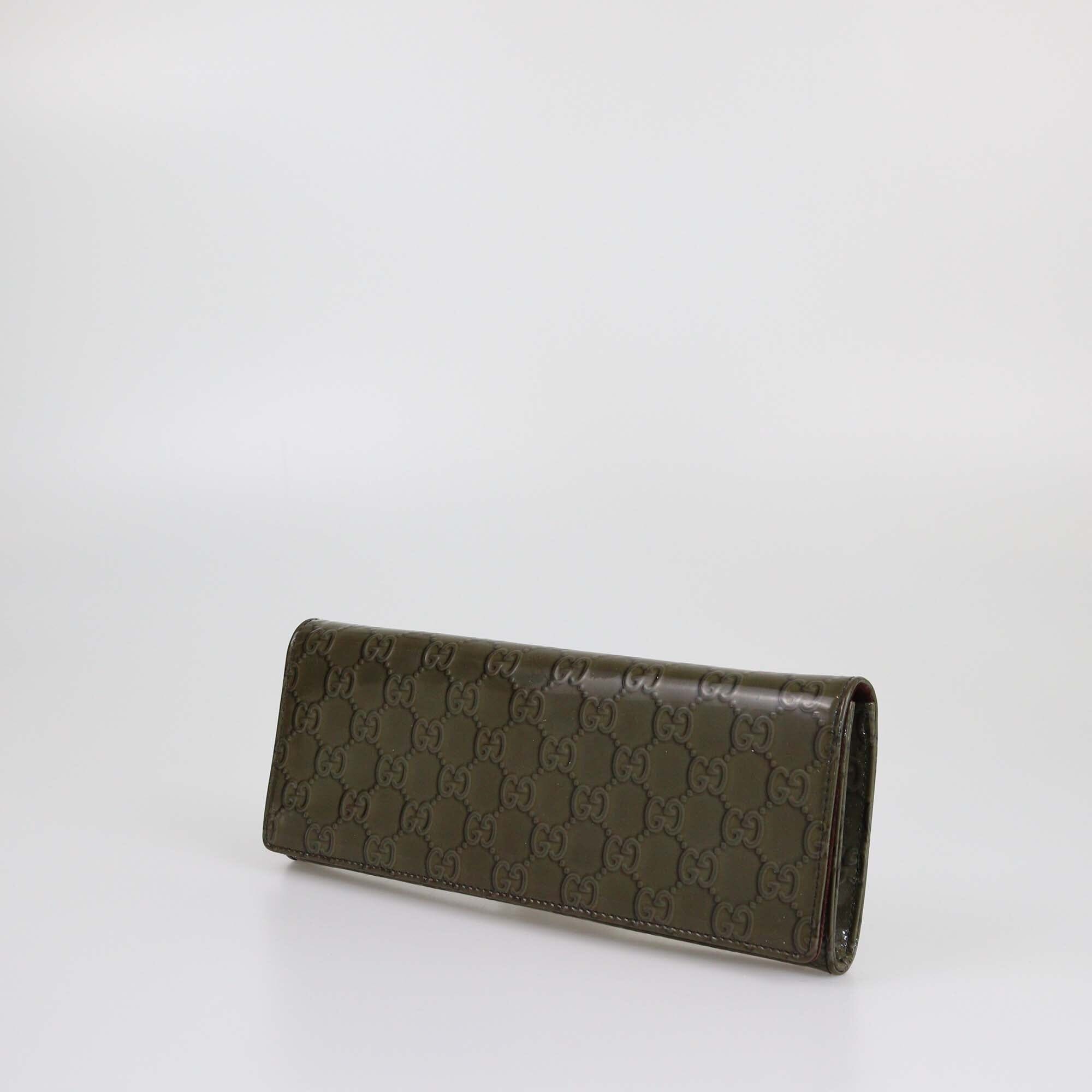 Gucci Green GG Broadway Clutch Womens Gucci 