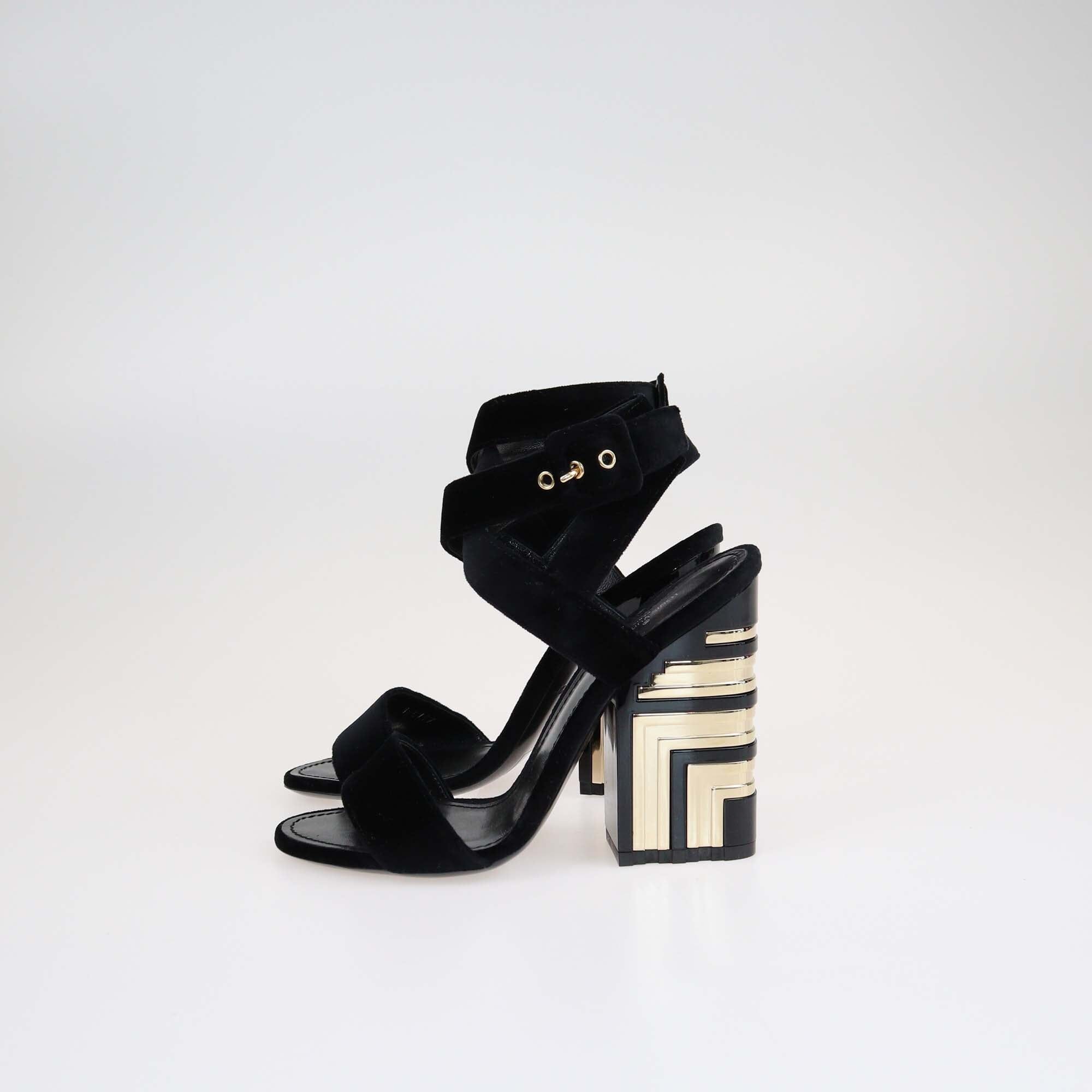 Louis Vuitton Black Ankle Wrap Sandals Shoes Louis Vuitton 