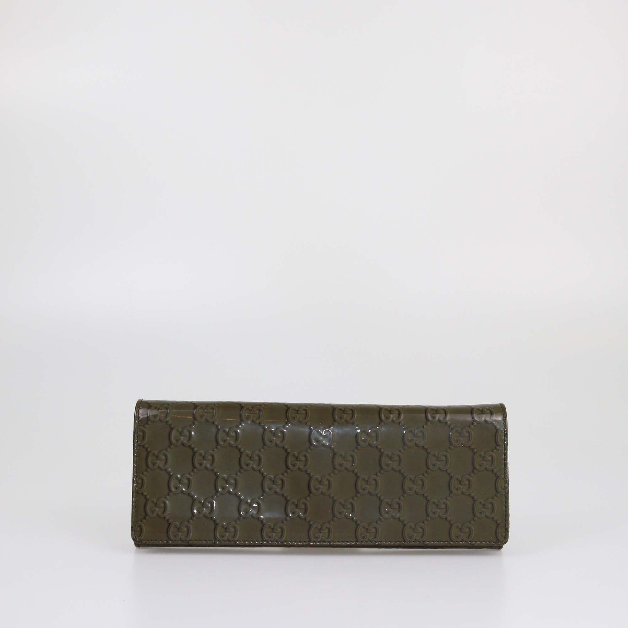 Gucci Green GG Broadway Clutch Womens Gucci 