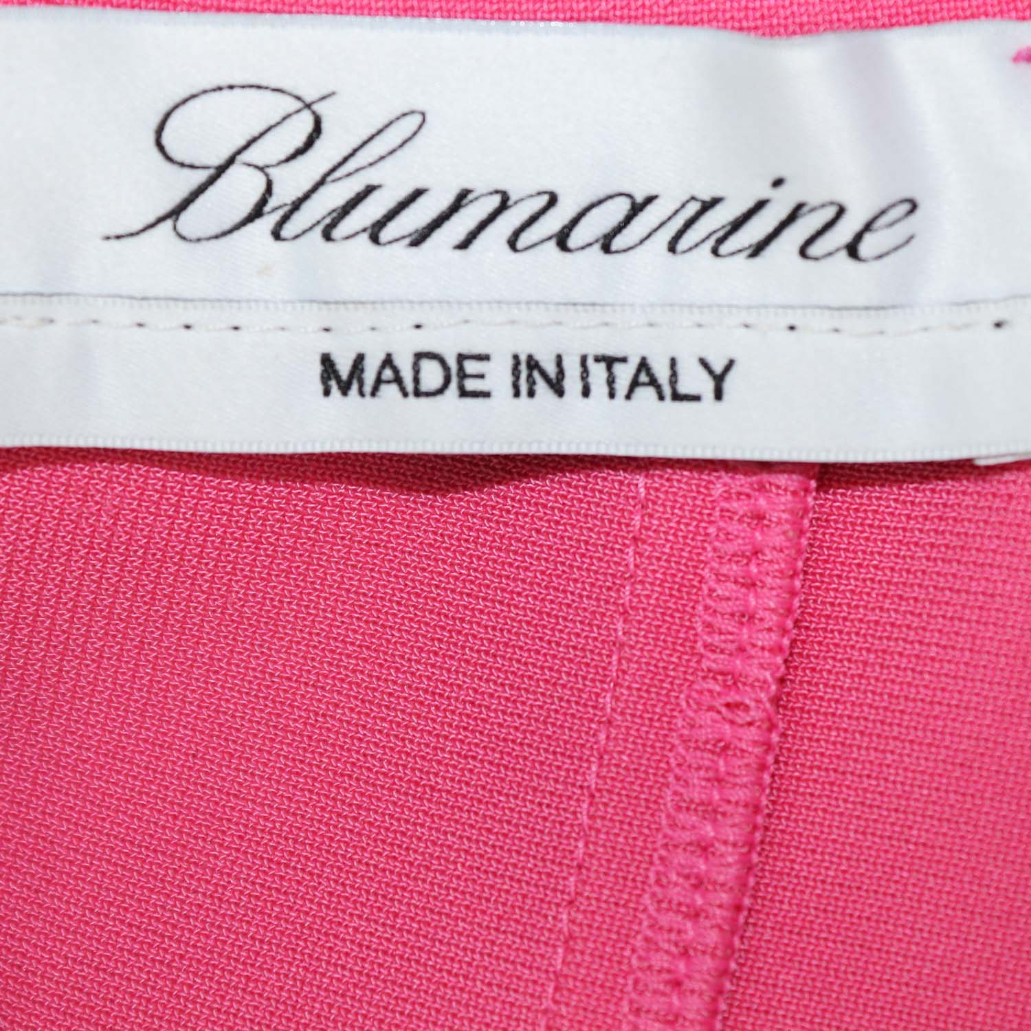 Blumarine Pink Blend Viscose Logo Embellished Mini Dress