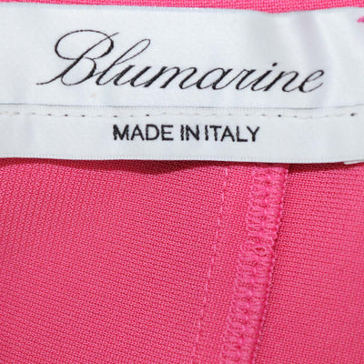 Blumarine Pink Blend Viscose Logo Embellished Mini Dress