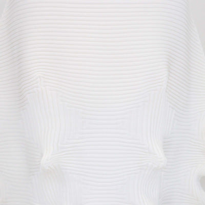 Issey Miyake White Polyester Linkage Midi Skirt