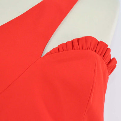 Lavish Alice Red Blend Polyester Ruched One-Shoulder Bodycon Dress